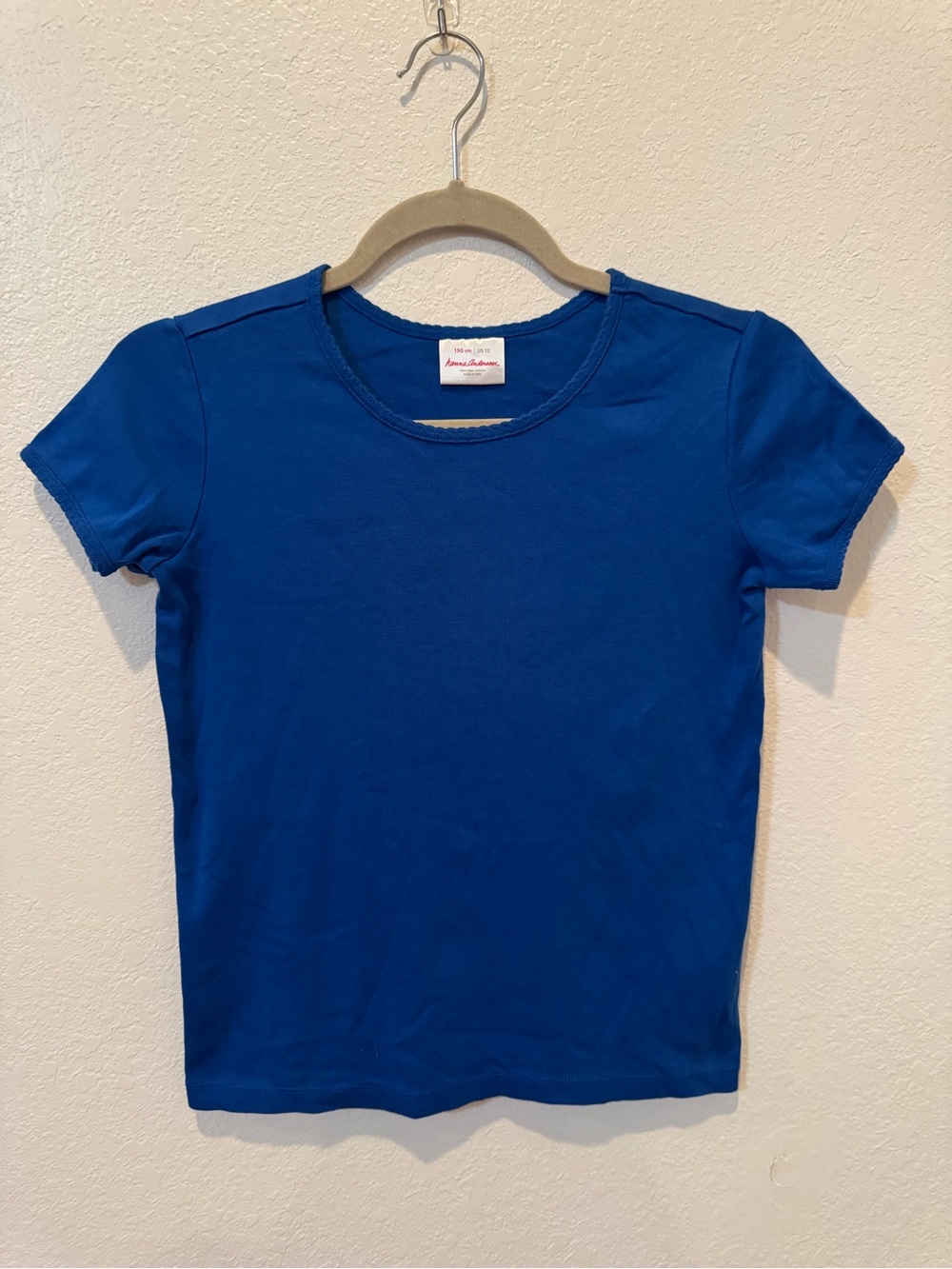 Hanna Andersson Ribbed Crewneck Tee - Royal Blue